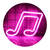Cartel Luminoso Copo De Nota Musical Led Neon Pilas Usb Deco