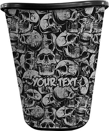 Papelera Personalizada De Calaveras - Un Lado (negro)