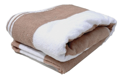 Toalla Hotelera Alberca 4 Pack Listada Beige/bco La Josefina