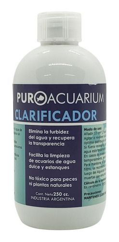 Clarificador Puroacuarium Acuario Estanque Pecera 250cc