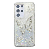 Funda Diseño Perla Mariposa Para Samsung Galaxy S21 Ultra