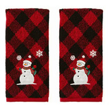 Skl Home Juego De Toallas De Mano Snowman, Rojo/negro