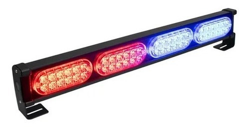 Barra 48 Led 4 Módulos Multifuncional Estrobo Bicolor Negra