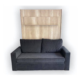 Cama Rebatible 2 Plazas Con Sillon Tapizado Monoambientes