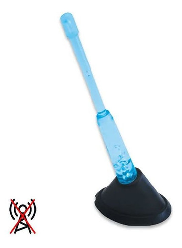 Antena Curta Gol Bolinha Led Azul Decorativa