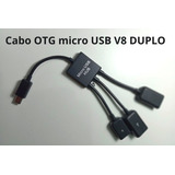 Cabo Duplo Otg V8 Micro Usb - Charge Hub