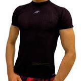 Camiseta En Malla Deportiva Slim Fit Manga Corta Gimnasio