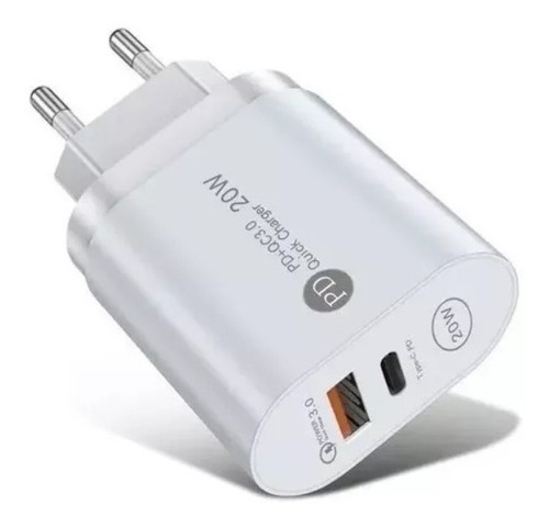 Fonte Carregador Tomada Tipo C 20w Para iPhone 11 12 13 Usbc