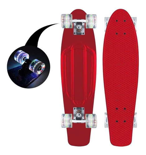 Skate Penny Patineta Rojo Ruedas Led Niños