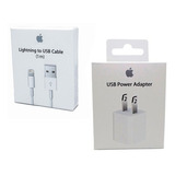 Cargador + Cable iPhone 5 6 7 8 X  Lightning Apple 1m