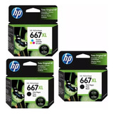 Promoção ! Kit Hp Original 2x 667xl Preto + 1x 667xl Color !