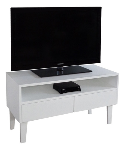 Rack Tv Bancada Nicho Gavetas Quarto Aparador Branco Laca