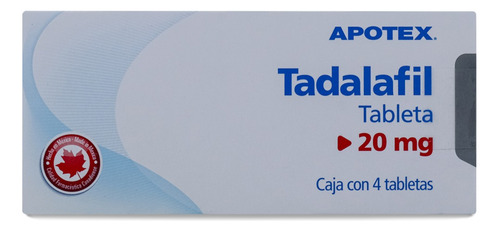 Tadalafil Apotex Caja C/4 Tabletas De 20 Mg C/u Apotex