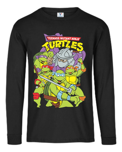 Playera Tortugas Ninja, Manga Larga 100% Algodón