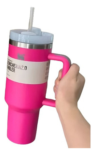 Copo Térmico Stanley Quencher Tumbler 887ml Canudo Rosa