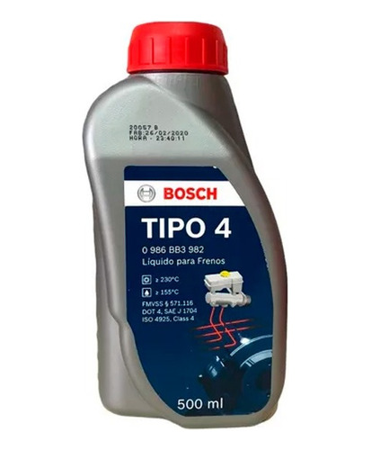 Liquido De Freno Bosch Tipo Dot 4 500 Ml Mg Bikes