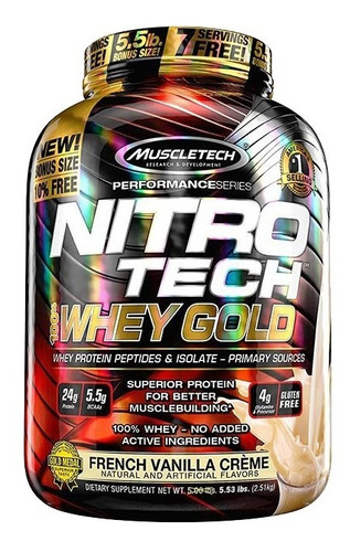Nitro Tech 100% Whey Gold 5.5lb Muscletech Proteina Calidad