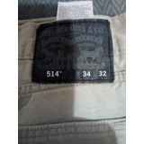 Pantalón Levis 514 Color Caqui 34 X 32 Mezclilla Delgada 