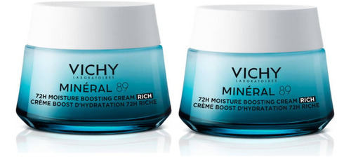 Pack X2 Vichy Mineral 89 Crema Hidratante Rich 50 Ml