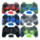 2 Capa Case Silicone Controle Ps3 + 4 Grips - Playstation 3