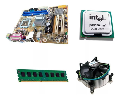 Kit Placa Mãe + Process Intel Dual Core + 4gb Ddr2 Oem