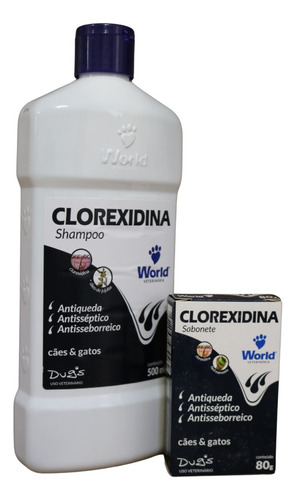 Xampu Para Dermatite Canina Shampoo Clorexidina + Sabonete 