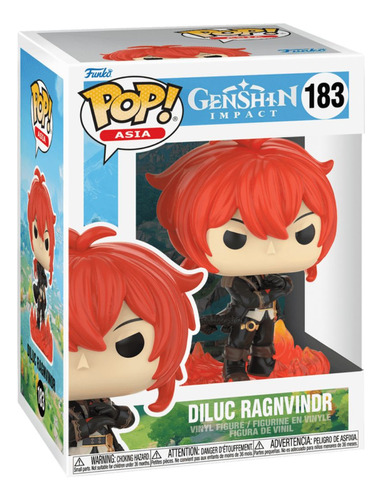 Funko Pop Genshin Impact Boneco Diluc Ragnvindr 183 Jogo