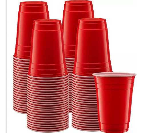 Vaso Americano Plastico Descartable Rojo Azul 300cc X50 Un