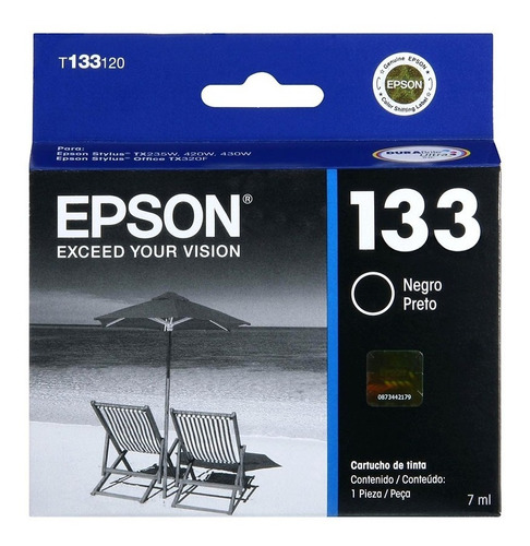 Cartucho Epson 133 T133 Negro T25 Tx125 Tx135 Tx420 235 430