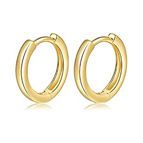 Aretes De Laminado Oro 18k Mujer Arracadas Huggies Moda