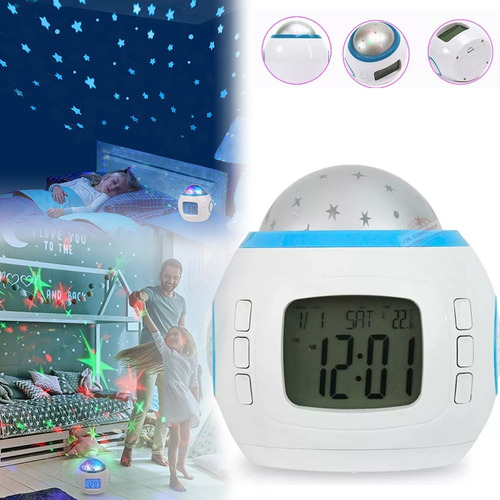 Reloj Despertador Digital Led Estrellas Colores Niños 