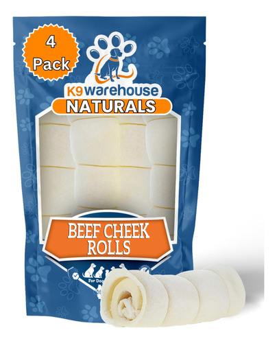 K9warehouse® - Rollos De Mejillas De Ternera Para Perros - P