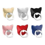 Pack X6 Soporte De Anillo Giratorio Popsocket Forma De Gato