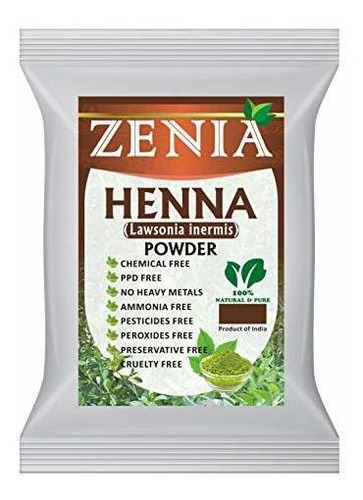 Zenia Pura Henna Natural En Polvo Del Tinte De Pelo 100 Gram