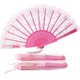 ~? Sepwedd 30pcs Rose Lace Floral Folding Hand Fans Chinese 