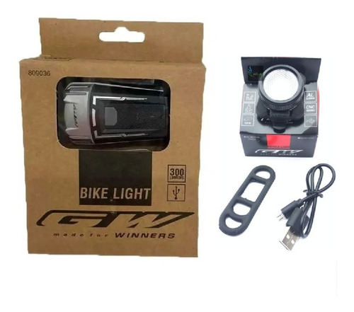 Combo Luz Led Del/tras Gw Bicicleta Ruta Mtb 300 Lum/40 Lum