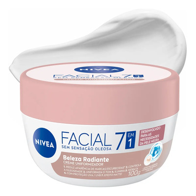 NIVEA Creme Facial Uniformizador Beleza Radiante 7 em 1 100g, BBB 26, Reduz Marcas Escurecidas, Controla Oleosidade, Pele Uniforme, Extrato de Pérolas, Cuidado Facial | MercadoLivre
