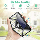 Luces Solares 109 Led Lampara Exterior Sensor Movimiento X2 Color Black