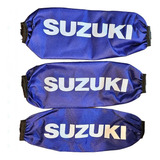 3 Fundas Cubre Amortiguador Suzuki Color Azul Lcm