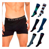 Combo Pack X 6 Boxers + 6 Pares De Medias Largas Algodon