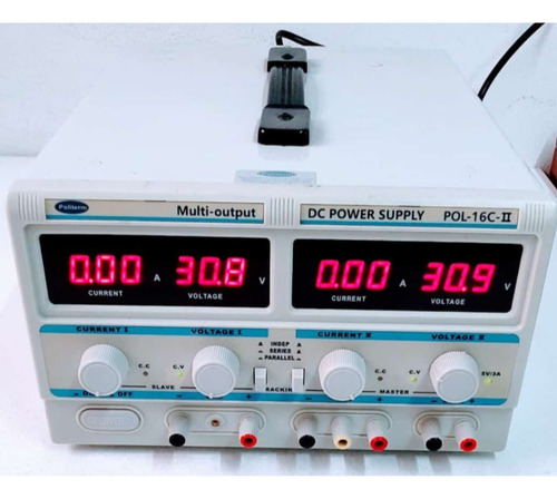 Fonte Bancada Dupla Politerm Pol-16c-ii 30v 5a Ajustável