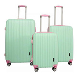 Maleta Viaje Set Maletas Rigidas 8 Ruedas Verde