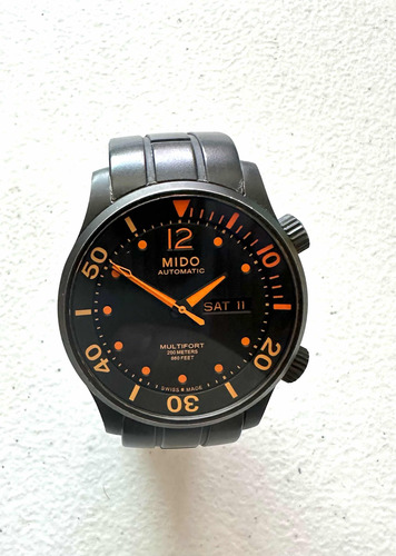 Reloj Mido Multifort Automático Negro Extensible De Caucho