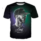 Hkm Polera Manga Corta Estampado 3d Anuel Anuel Aa Rock