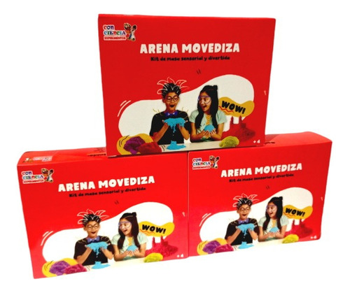 Combo X3 Mini Juego De Ciencia 3 Kit Arena Movediza Niños +4