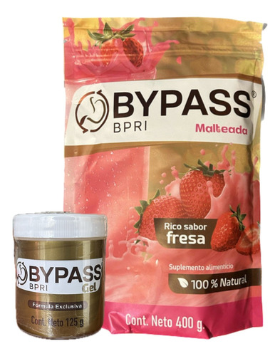 Bypass Gel + Malteada Fresa Inhibidor Apetito 100% Natural