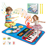 Alfombra Musical Piano Y Tambor Juguete Para Niños 70x45cm
