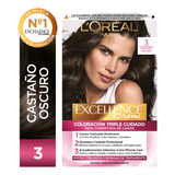  Kit De Coloración Excellence Creme L'oréal Paris Tono 3 Castaño Oscuro Profundo