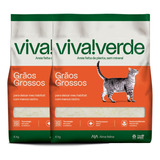 Areia Higiênica Para Gato Viva Verde Grãos Grossos 8kg (2un)