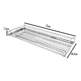 Escorredor De Embutir 75cm Com Bandeja E Corrediças Deslizan